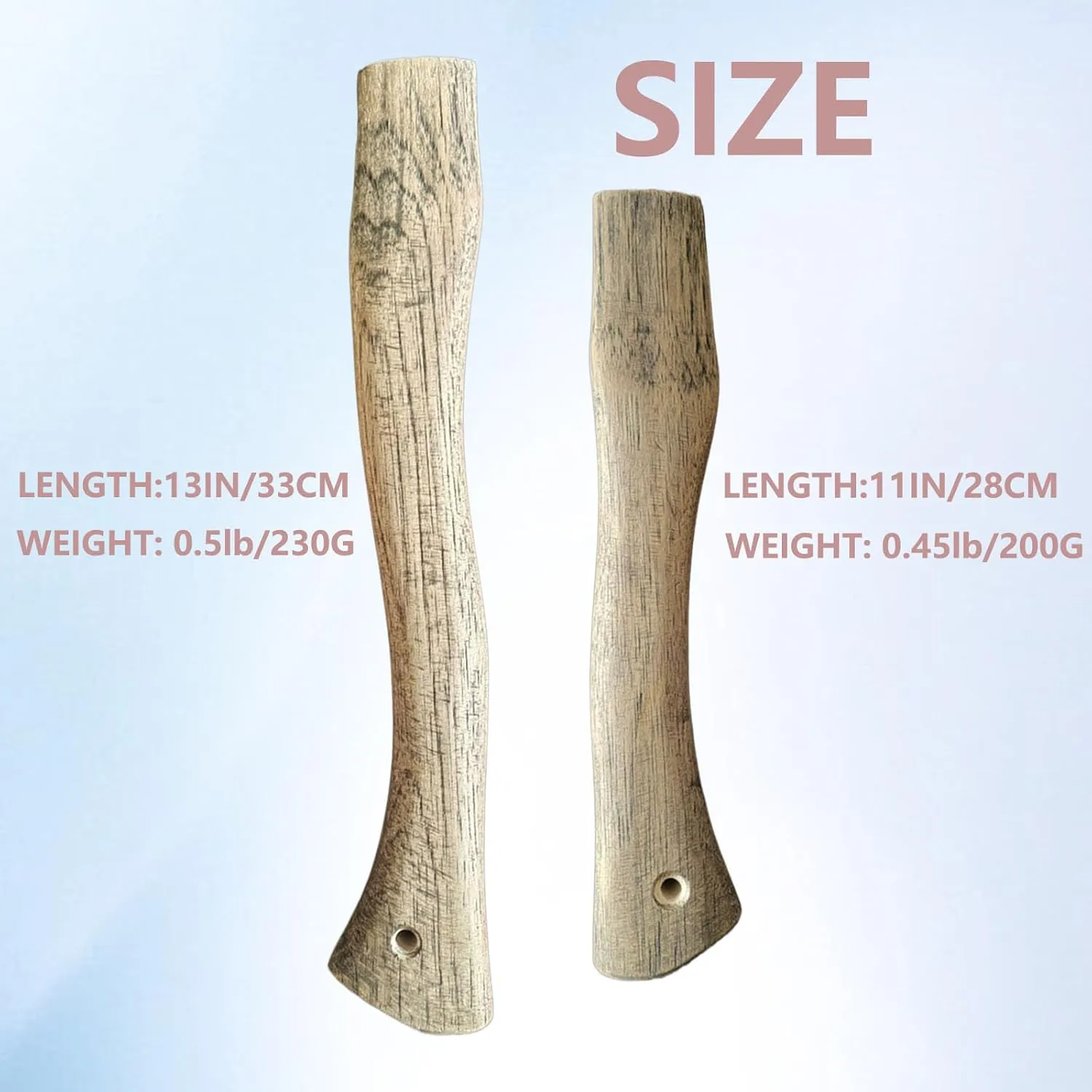 Axe Handle Replacement, 13in 11in Walnut Hatchet Handle Replacement for Camping Gardening Axe
