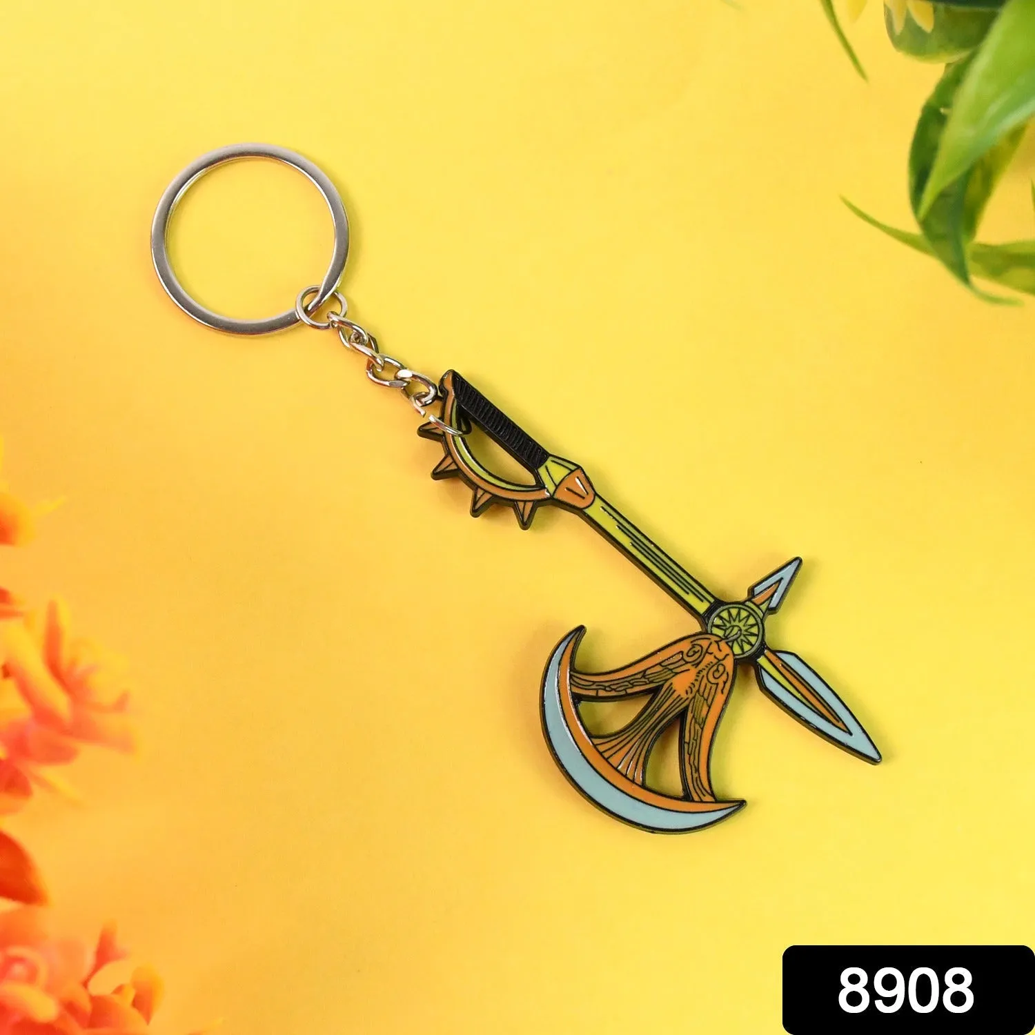 Axe Shape Metal Keychain - Durable & Stylish Accessory (1 Pc)