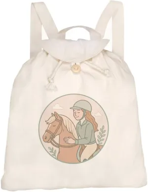 Azeeda 'Horse Rider' Canvas Rucksack/Backpack (RK00039489)