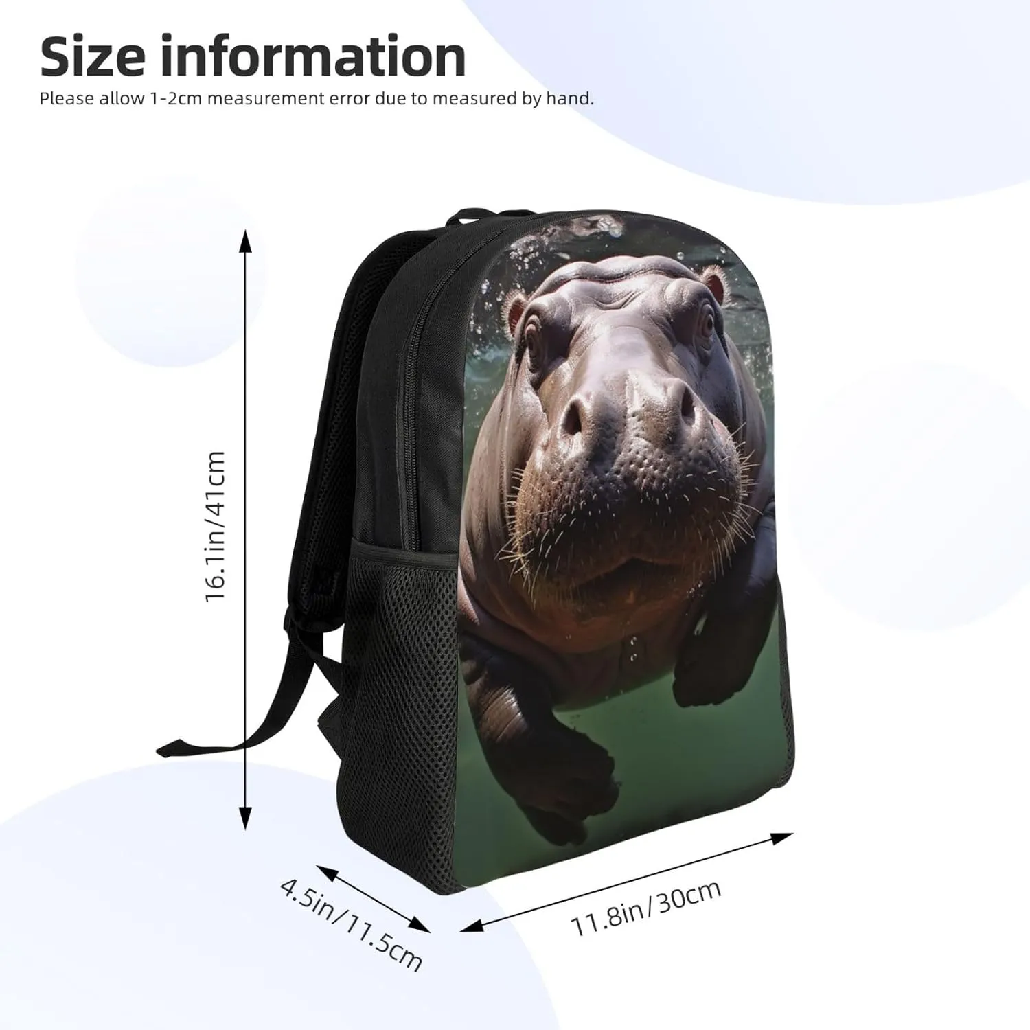 Backpack Diving Hippo Travel Casual Laptop Backpack Waterproof Hiking Daypack for Men Women