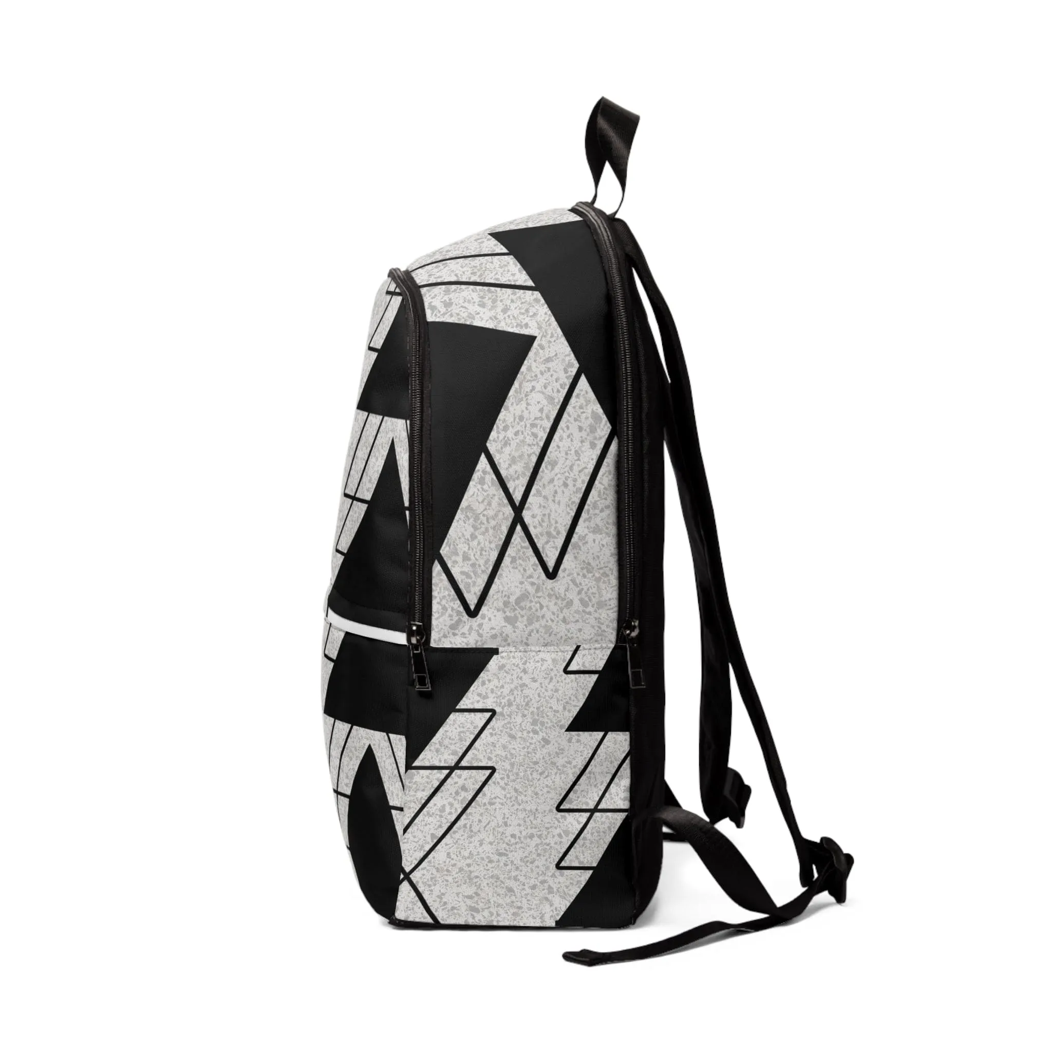 Backpack Fashion Grey Triangular Privacy-focused Flash discount Colorblock Ash Black White and Waterproof
