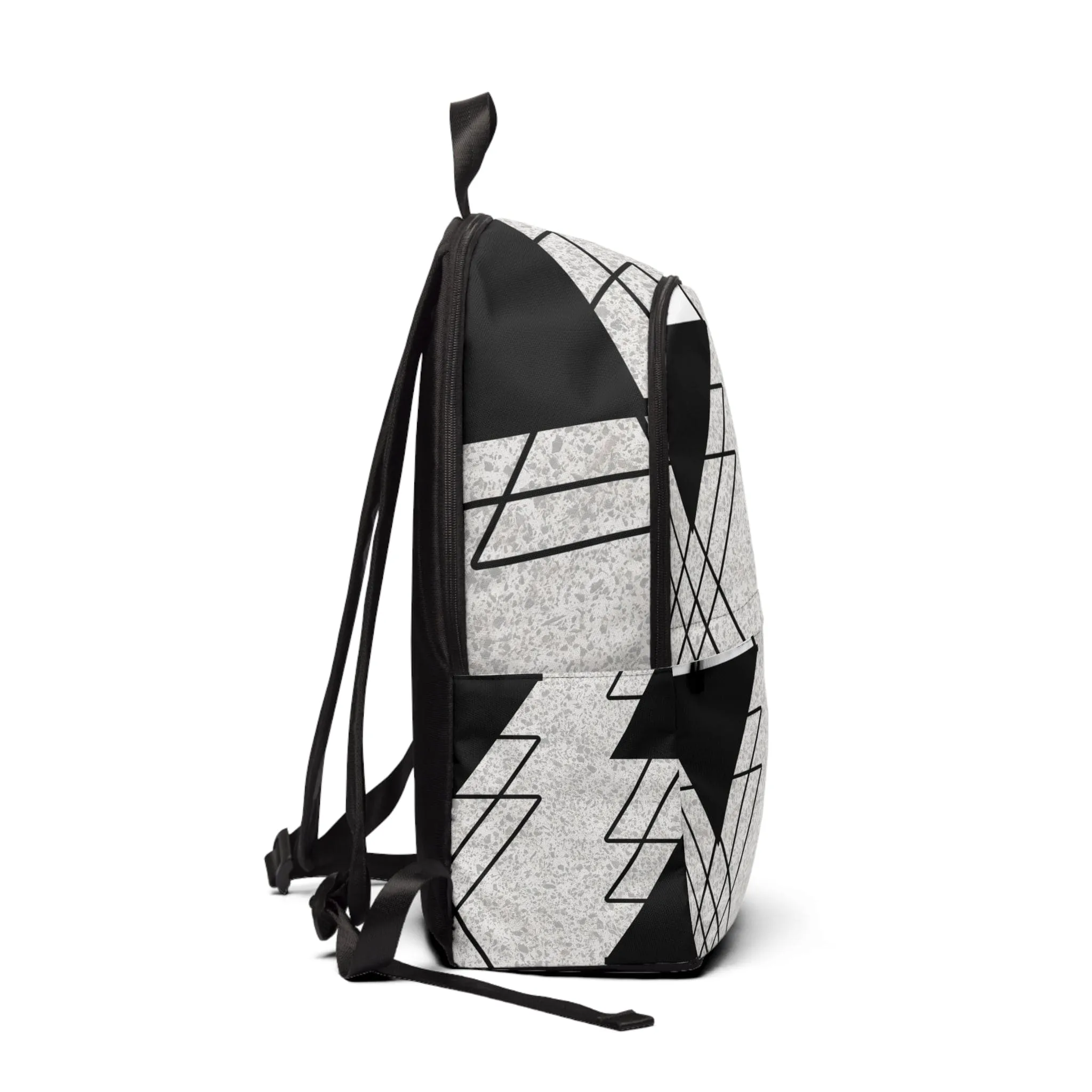 Backpack Fashion Grey Triangular Privacy-focused Flash discount Colorblock Ash Black White and Waterproof