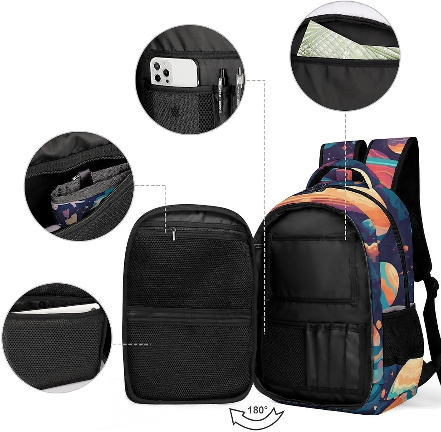 Backpack for Men Women Laptop Backpack Cartoon Pattern Casual Daypack Laptop Bag for Travel