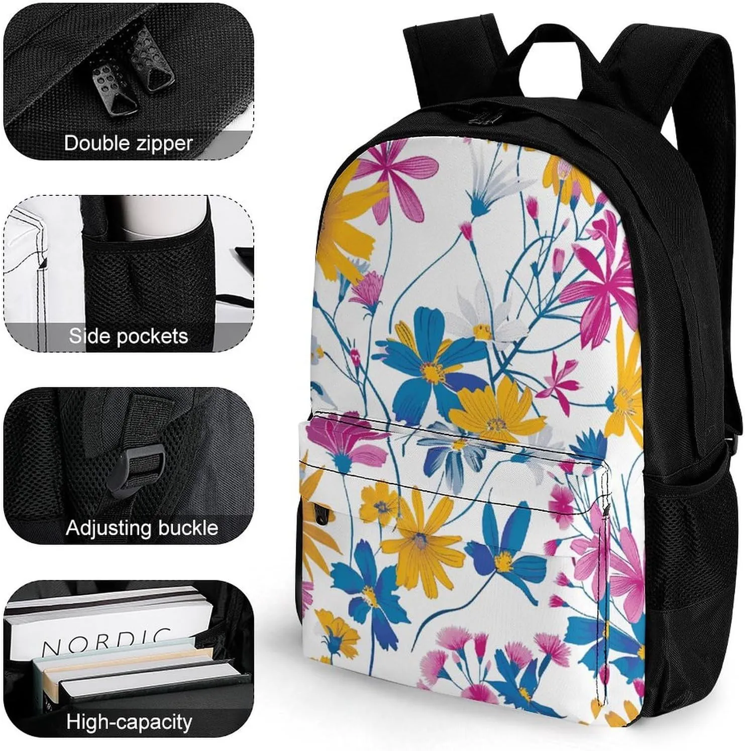 Backpack for Men Women Laptop Backpack Charming Petal Style Casual Daypack Laptop Bag for Travel