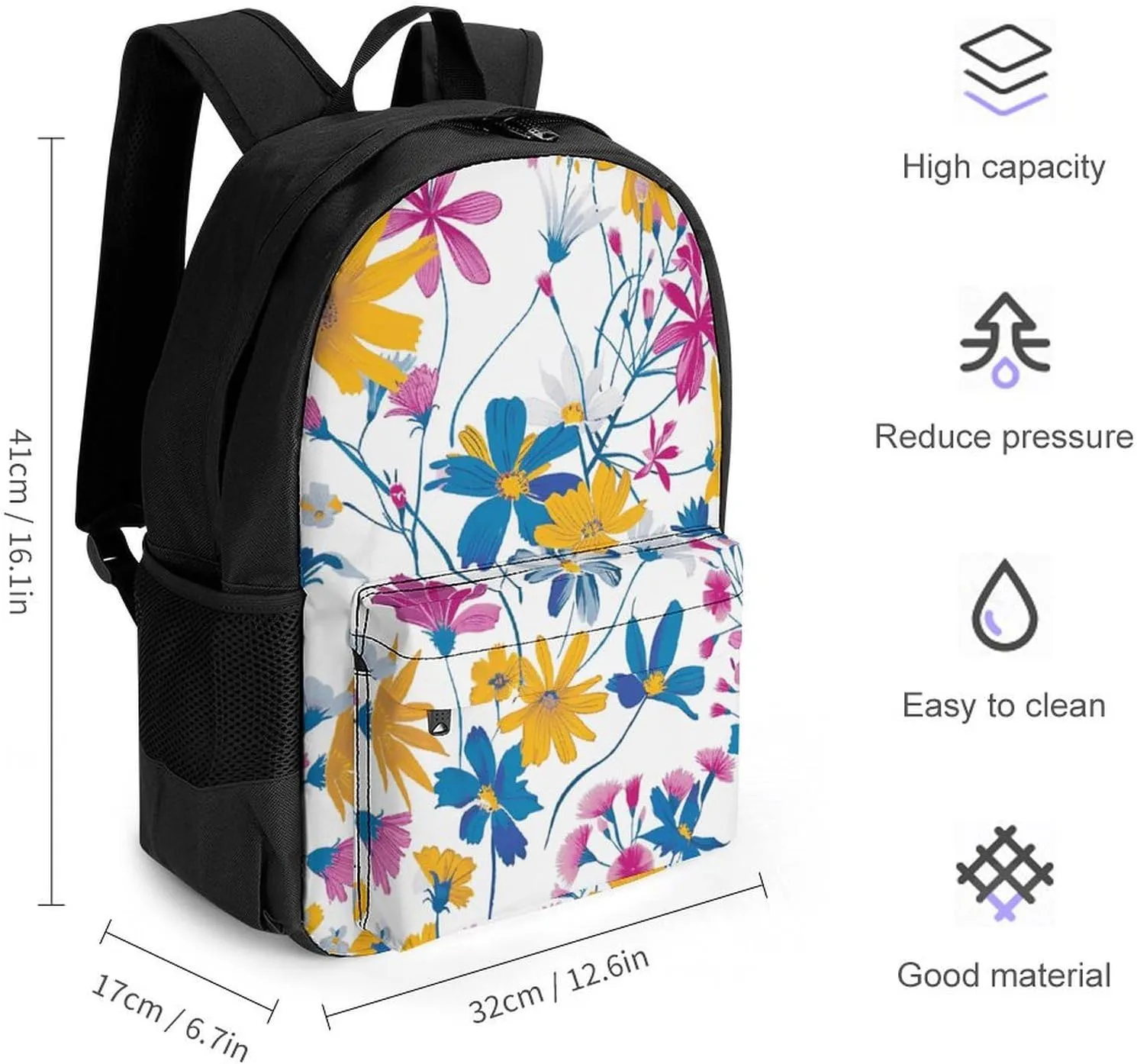 Backpack for Men Women Laptop Backpack Charming Petal Style Casual Daypack Laptop Bag for Travel