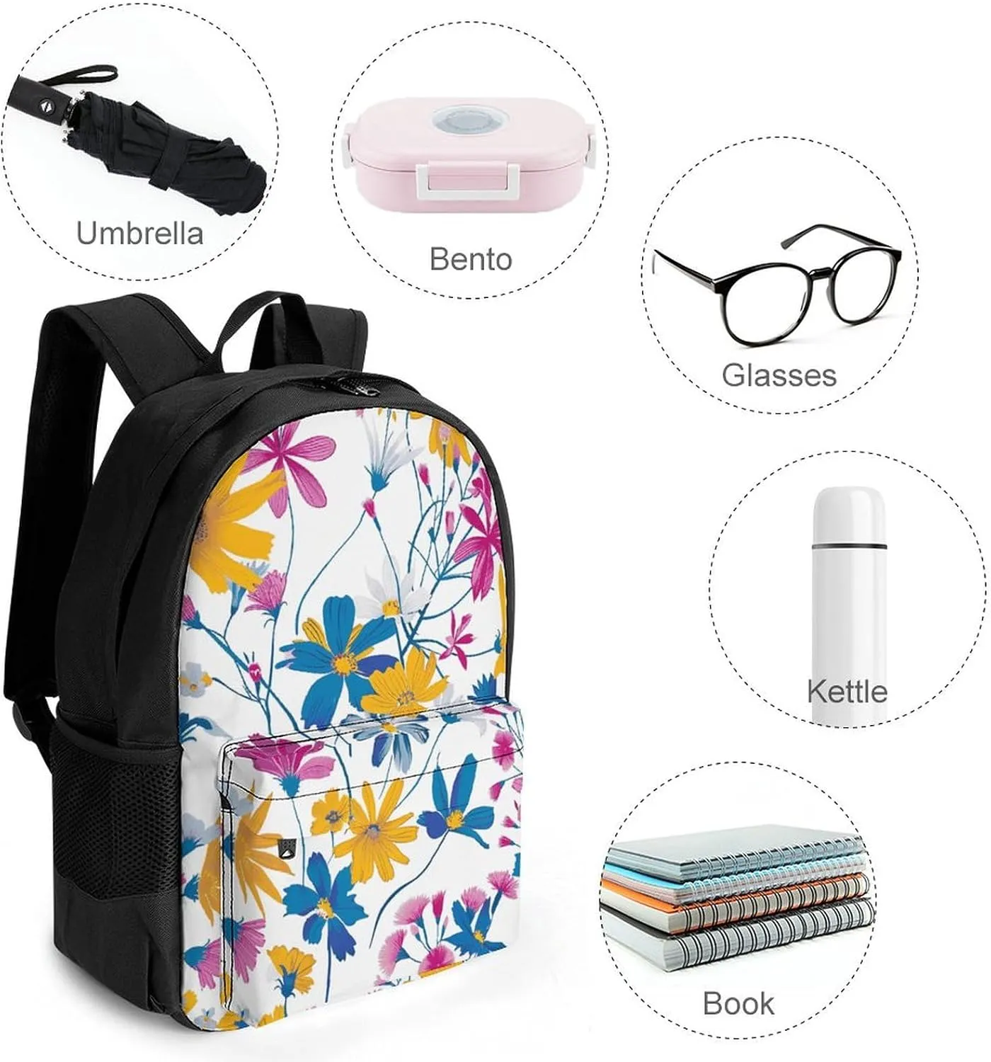 Backpack for Men Women Laptop Backpack Charming Petal Style Casual Daypack Laptop Bag for Travel