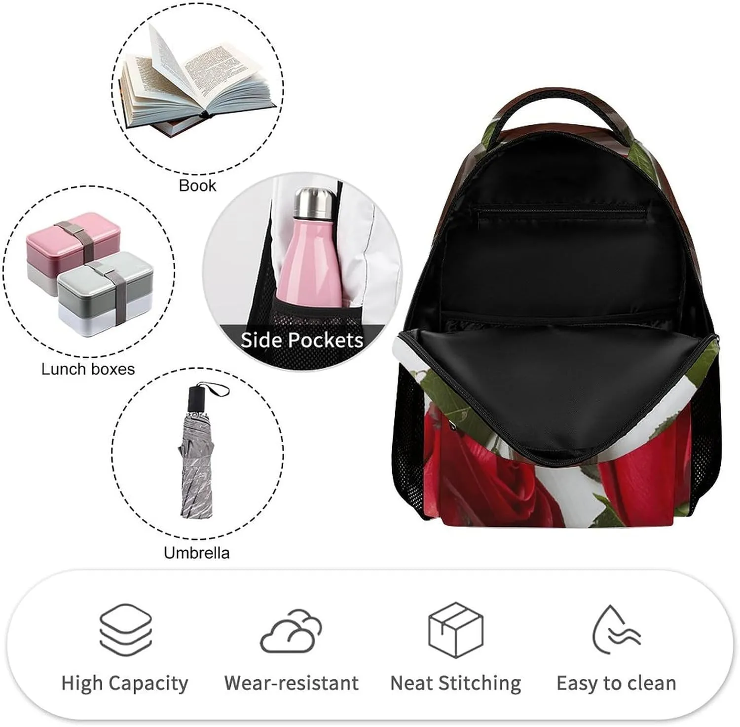Backpack for Men Women Laptop Backpack Chocolate And Roses Casual Daypack Laptop Bag for Travel