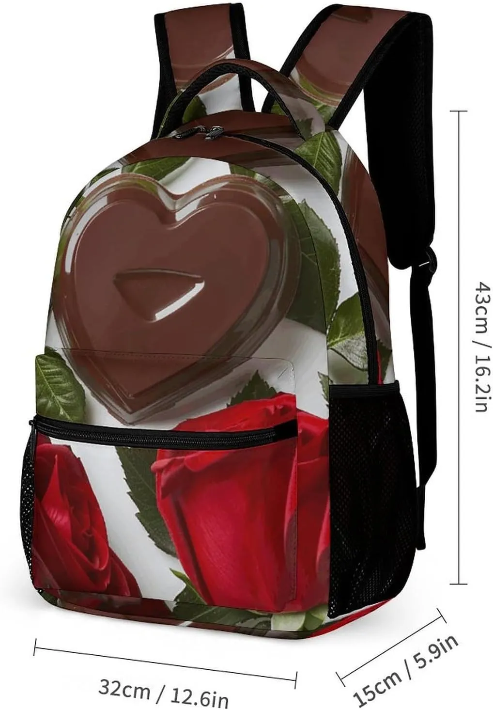 Backpack for Men Women Laptop Backpack Chocolate And Roses Casual Daypack Laptop Bag for Travel
