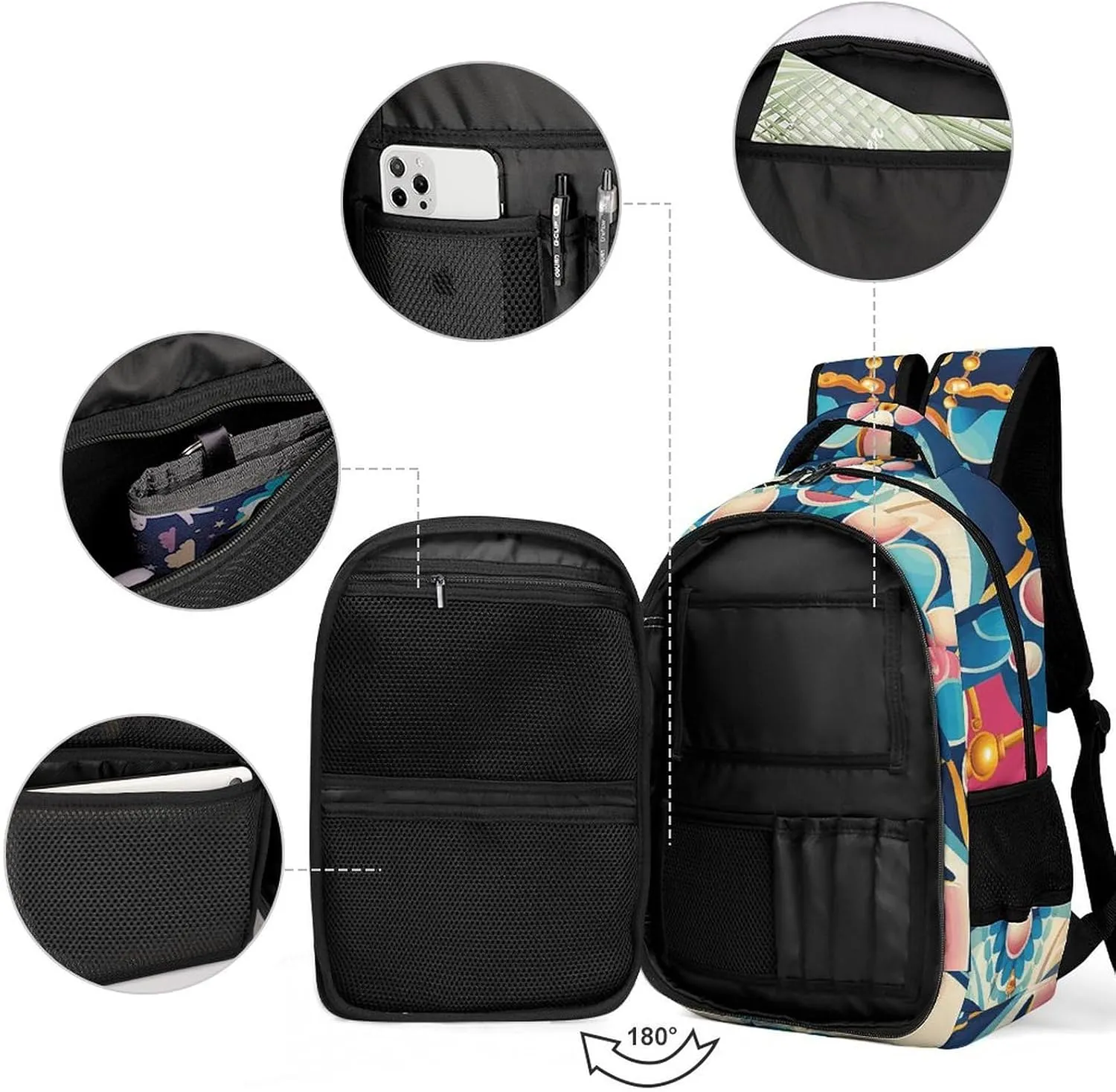 Backpack for Men Women Laptop Backpack Facial Makeup Pattern Casual Daypack Laptop Bag for Travel