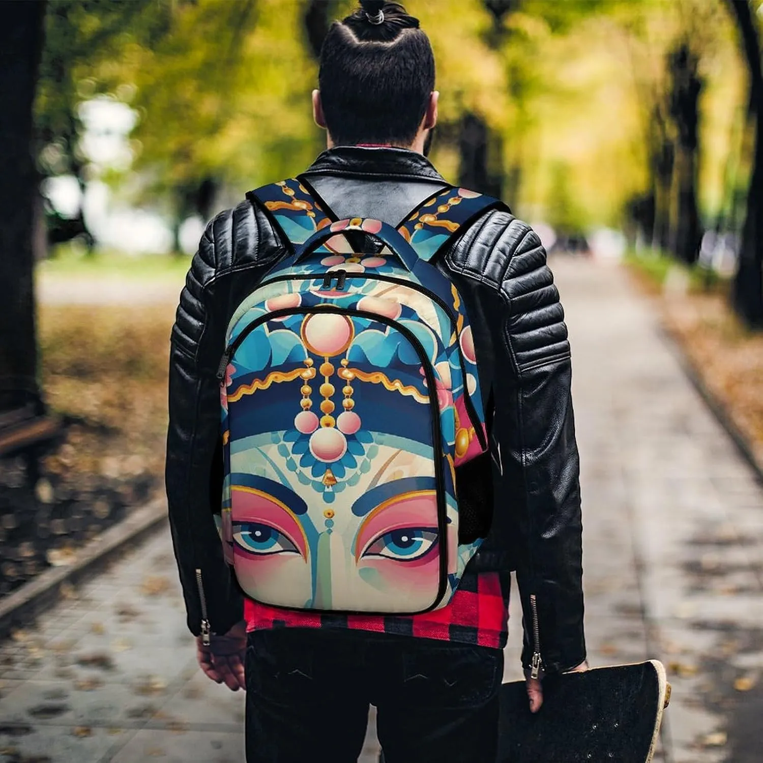 Backpack for Men Women Laptop Backpack Facial Makeup Pattern Casual Daypack Laptop Bag for Travel