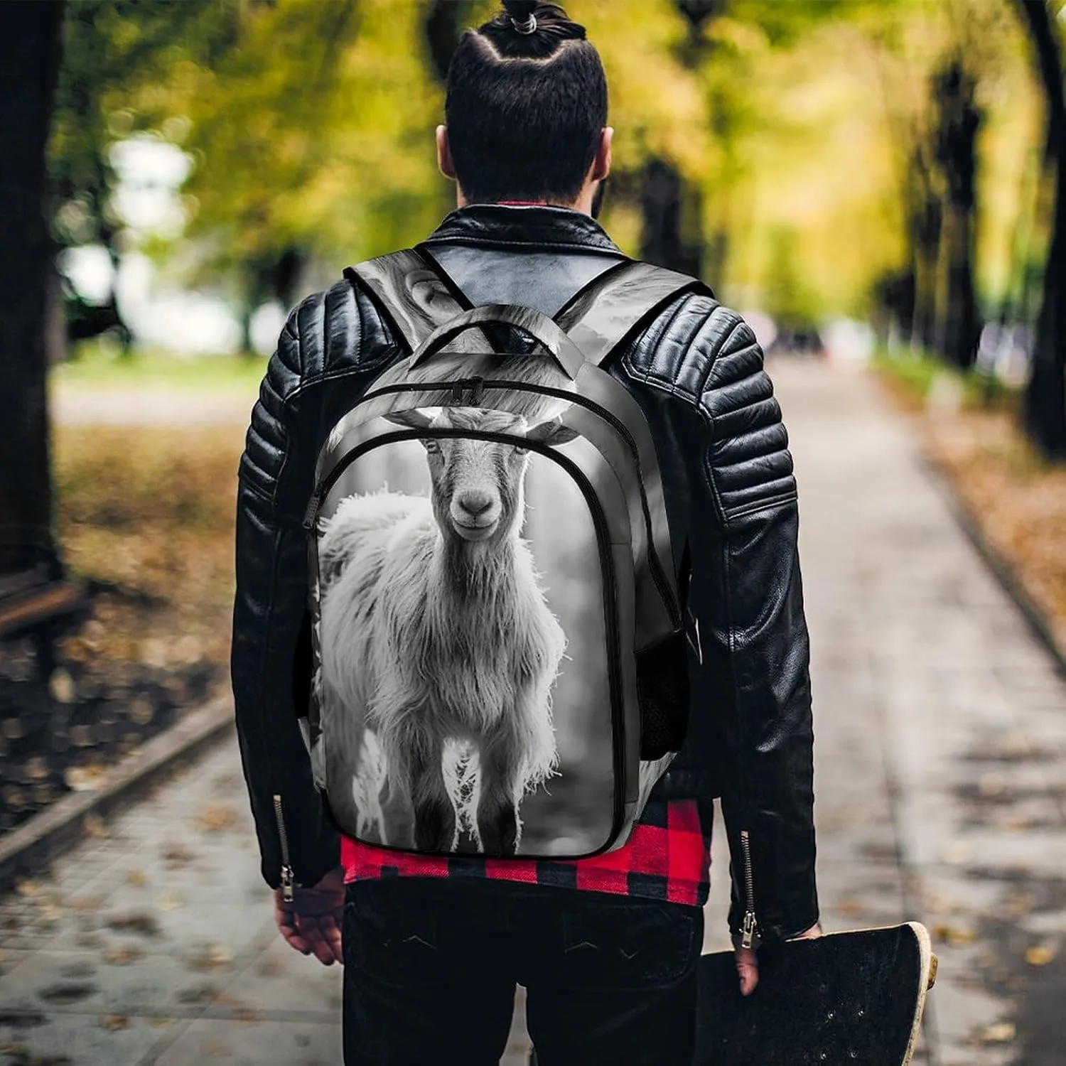 Backpack for Men Women Laptop Backpack Goat in The Woods Casual Daypack Laptop Bag for Travel
