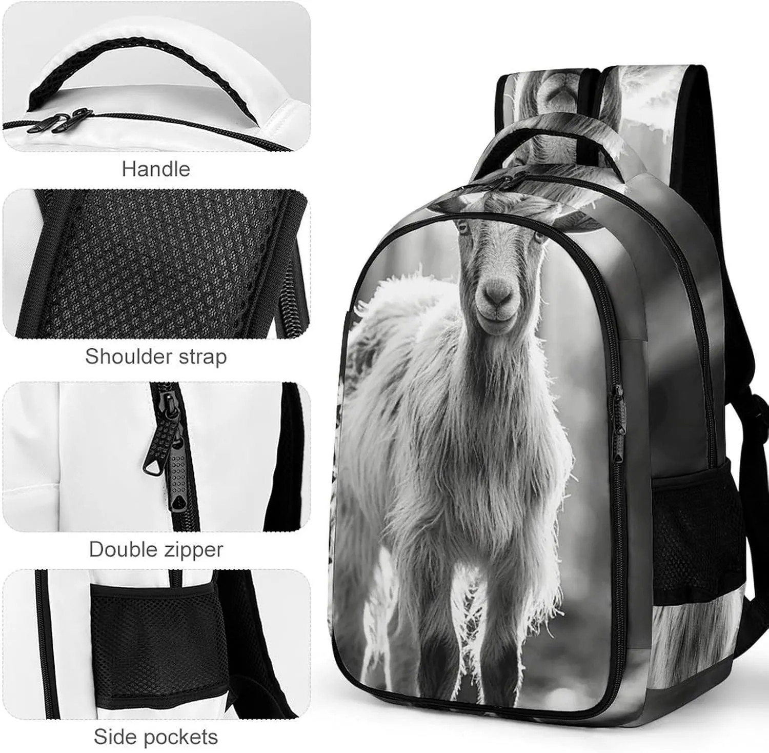 Backpack for Men Women Laptop Backpack Goat in The Woods Casual Daypack Laptop Bag for Travel
