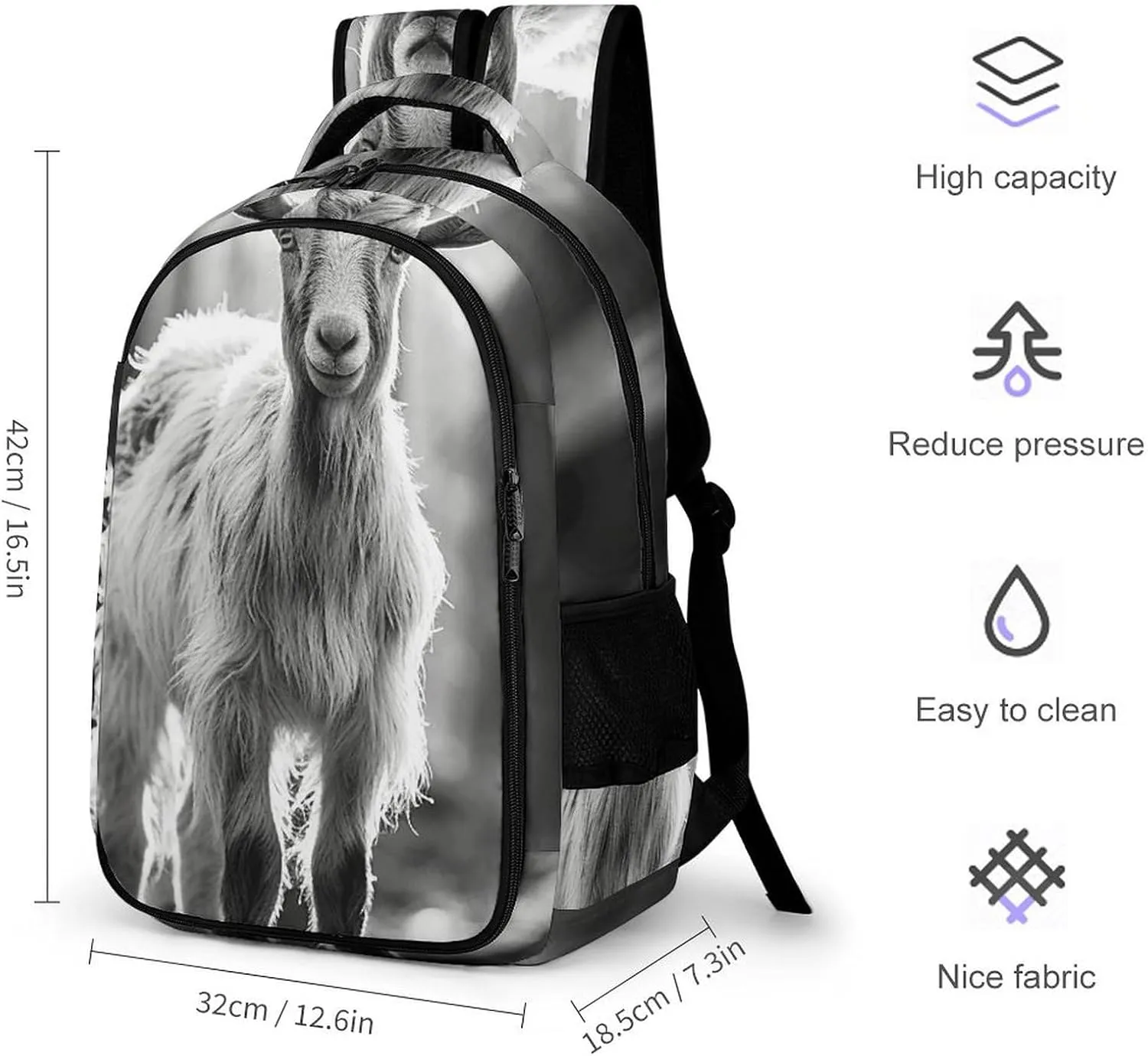 Backpack for Men Women Laptop Backpack Goat in The Woods Casual Daypack Laptop Bag for Travel