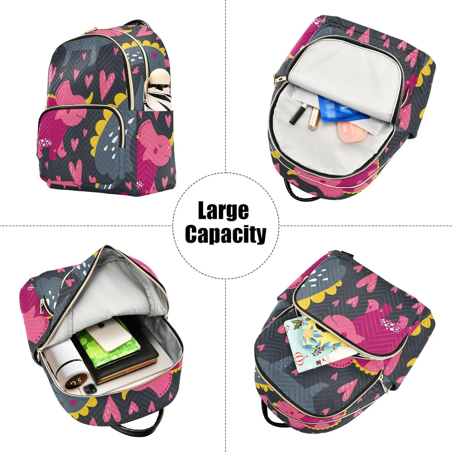 Backpack for Women Shoulder Bag Lightweight Mini Backpack Casual Daypack Back Pack for Travel Work Dinosaur (Medium Pattren 4)