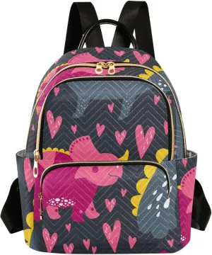 Backpack for Women Shoulder Bag Lightweight Mini Backpack Casual Daypack Back Pack for Travel Work Dinosaur (Medium Pattren 4)