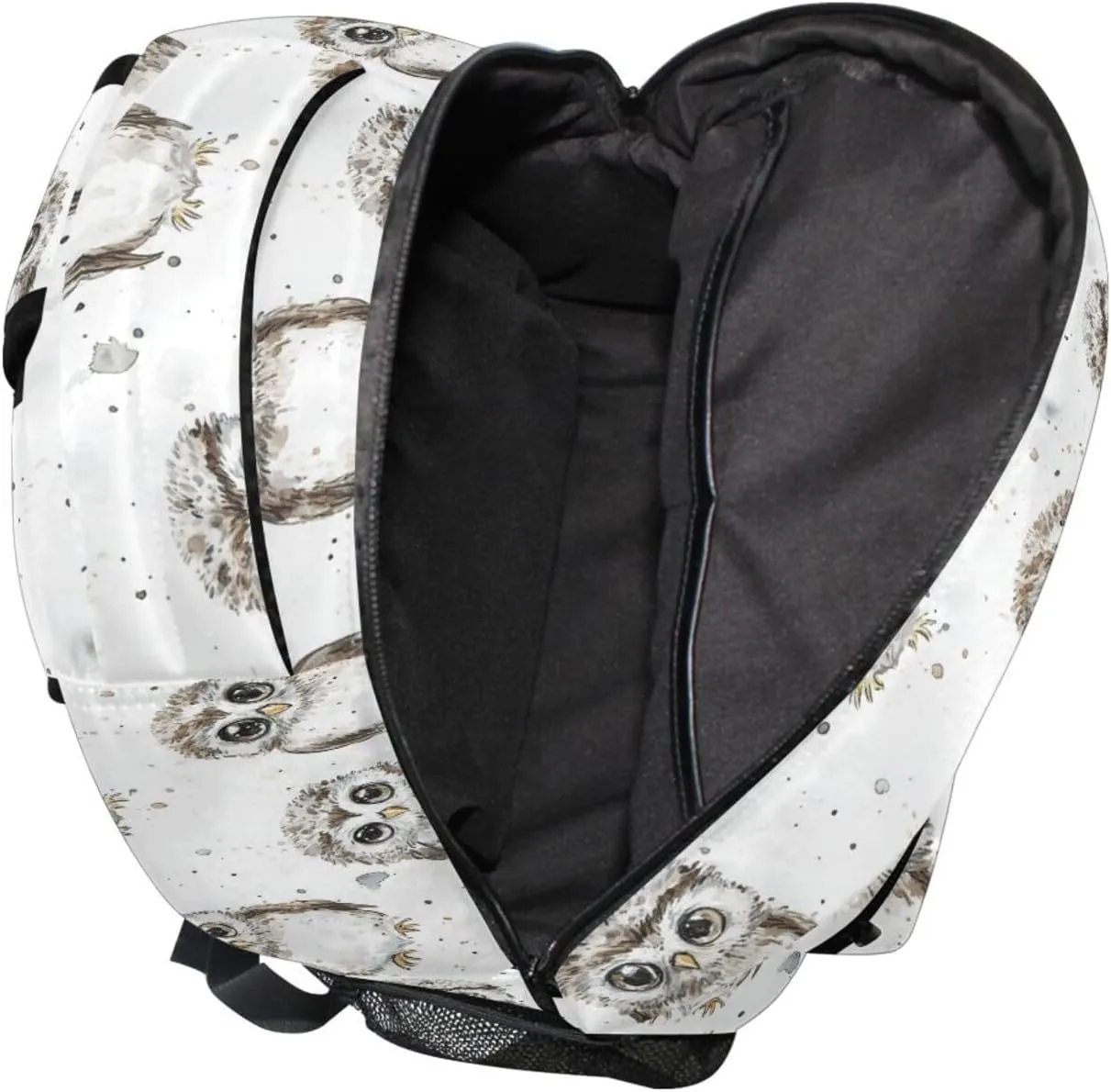 Backpacks for Women Men Waterproof Sports Backpack with Chest Strap for Business Work College Travel Trip Cartoon Cute Owl White