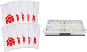 Bag Filter Kit for C2 Electro Plus Miele Canister Vacuum Cleaners. 10 Replacement FJM Vacuum Bags   4 Filters   SF- HA50 Hepa Filter