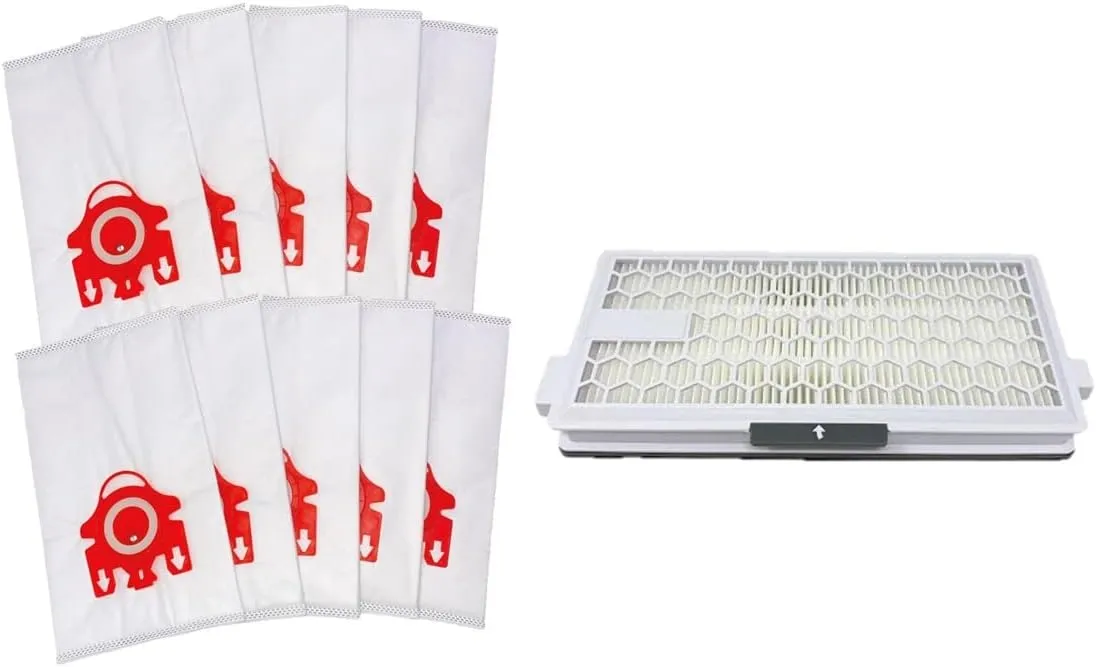 Bag Filter Kit for C2 Electro Plus Miele Canister Vacuum Cleaners. 10 Replacement FJM Vacuum Bags   4 Filters   SF- HA50 Hepa Filter