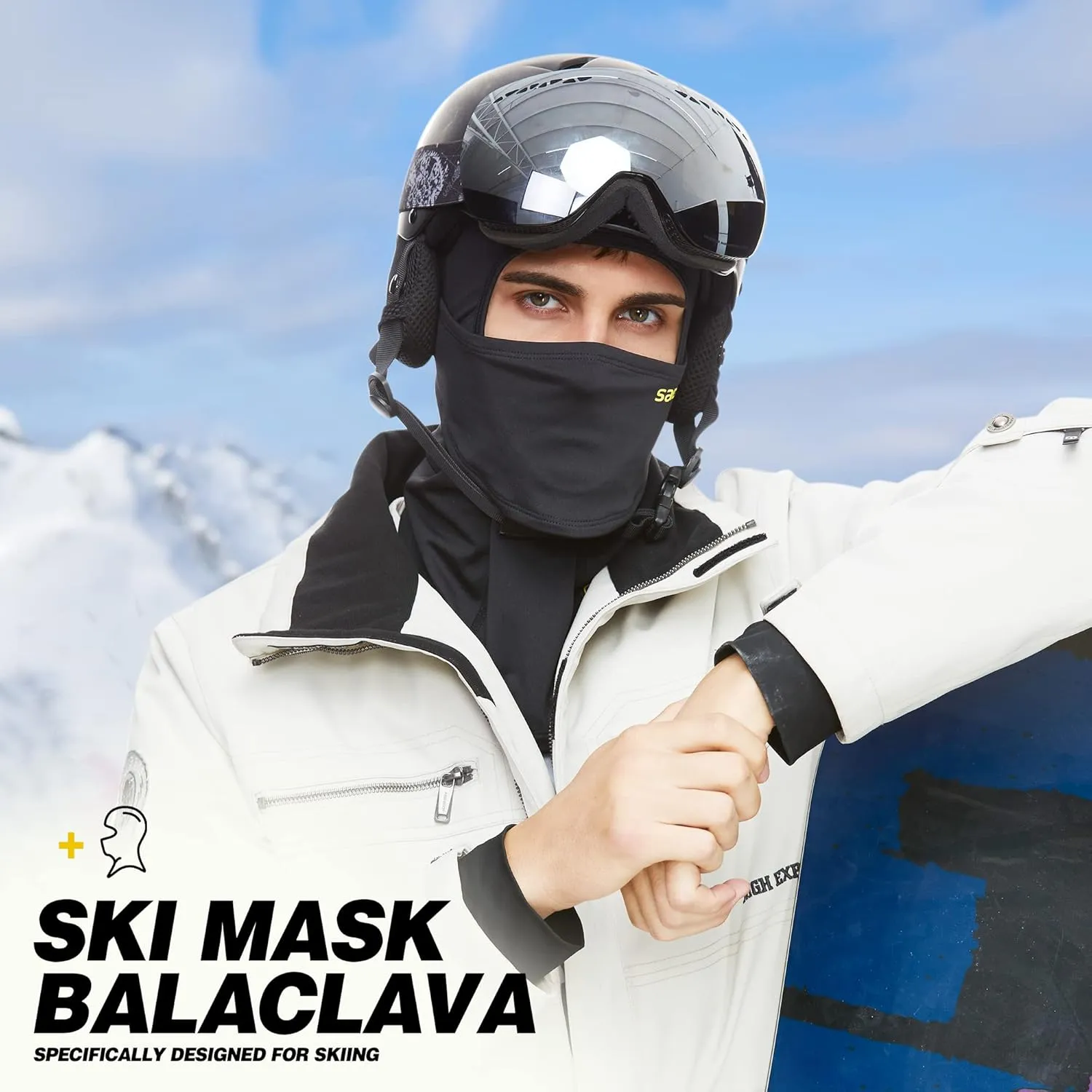 Balaclava Windproof Ski Mask Cold Weather Keep Warm Face Mask for Winter Motorcycling Ice Fishing Men