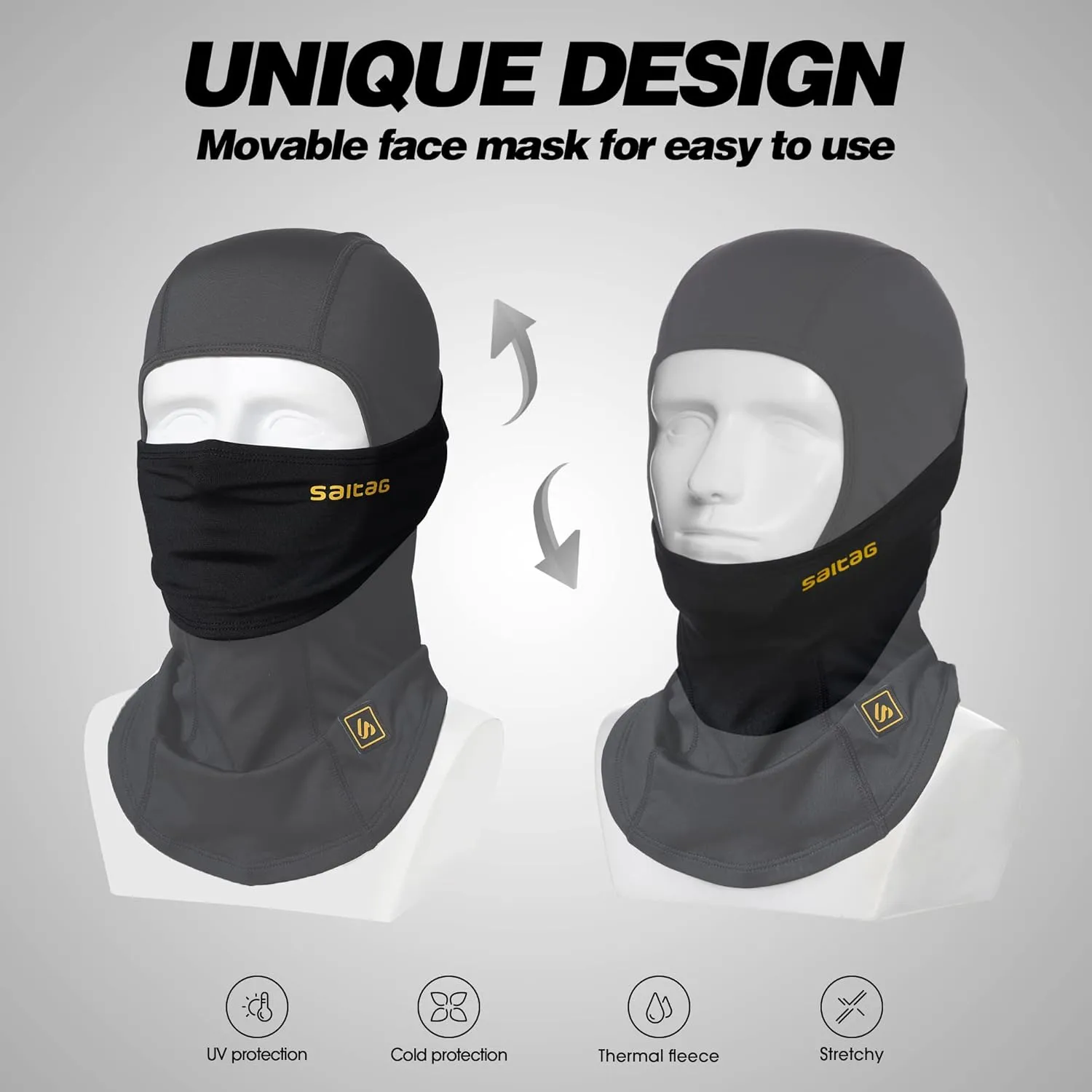 Balaclava Windproof Ski Mask Cold Weather Keep Warm Face Mask for Winter Motorcycling Ice Fishing Men