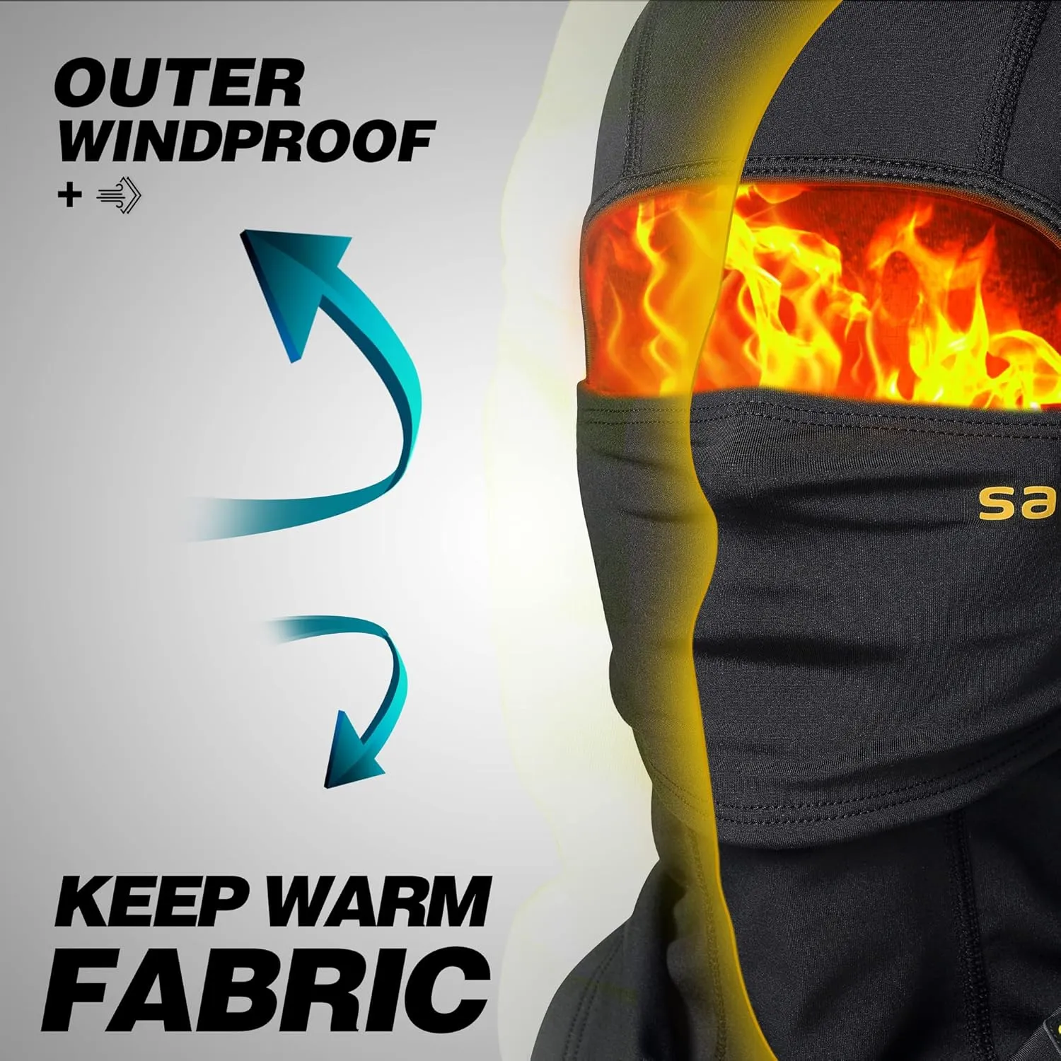 Balaclava Windproof Ski Mask Cold Weather Keep Warm Face Mask for Winter Motorcycling Ice Fishing Men