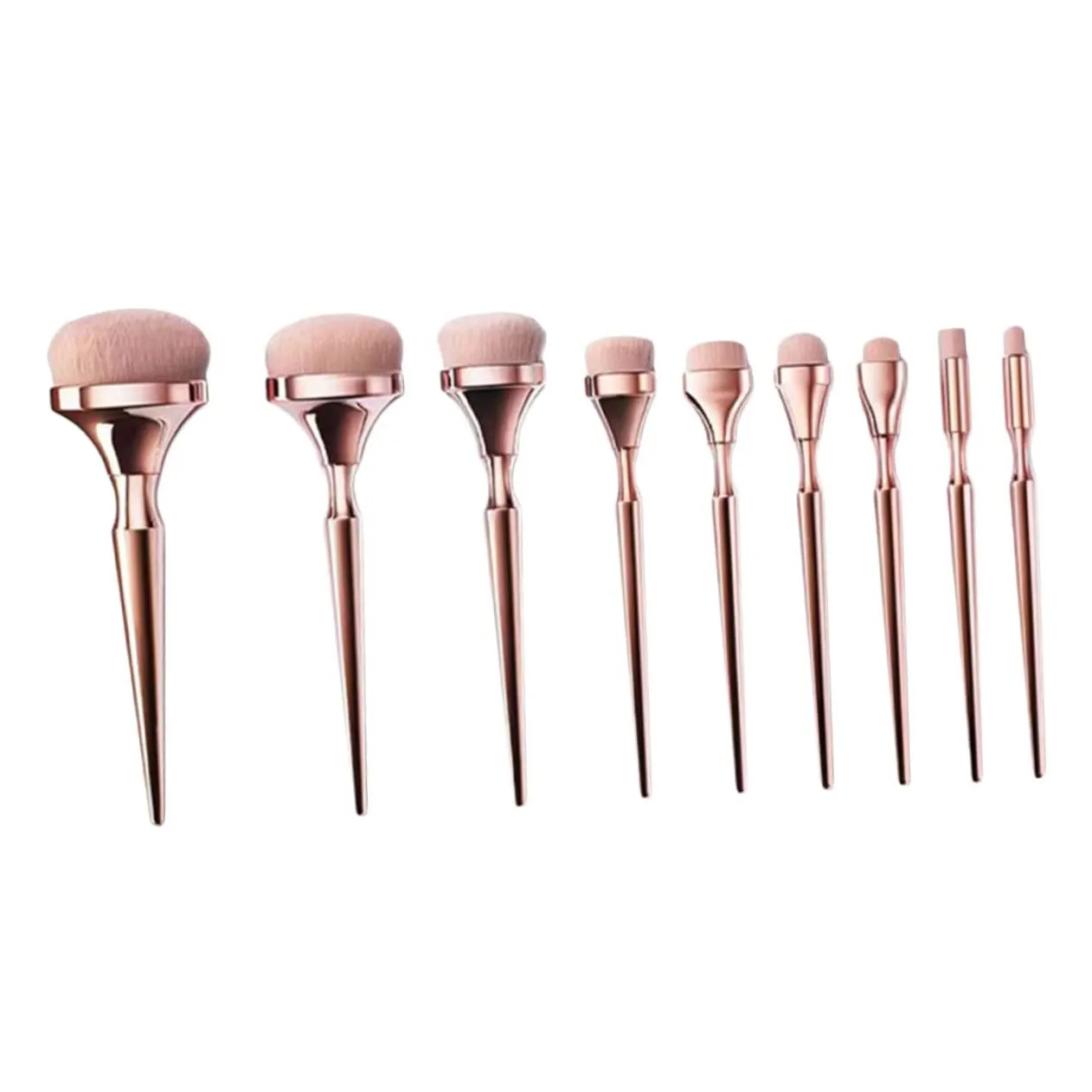 Balacoo 9pcs Gold Plated Handle Makeup Brush Set Multifunctional Cosmetology Kit for Women Supplies Professional Makeup Brushes Set Compact Portable