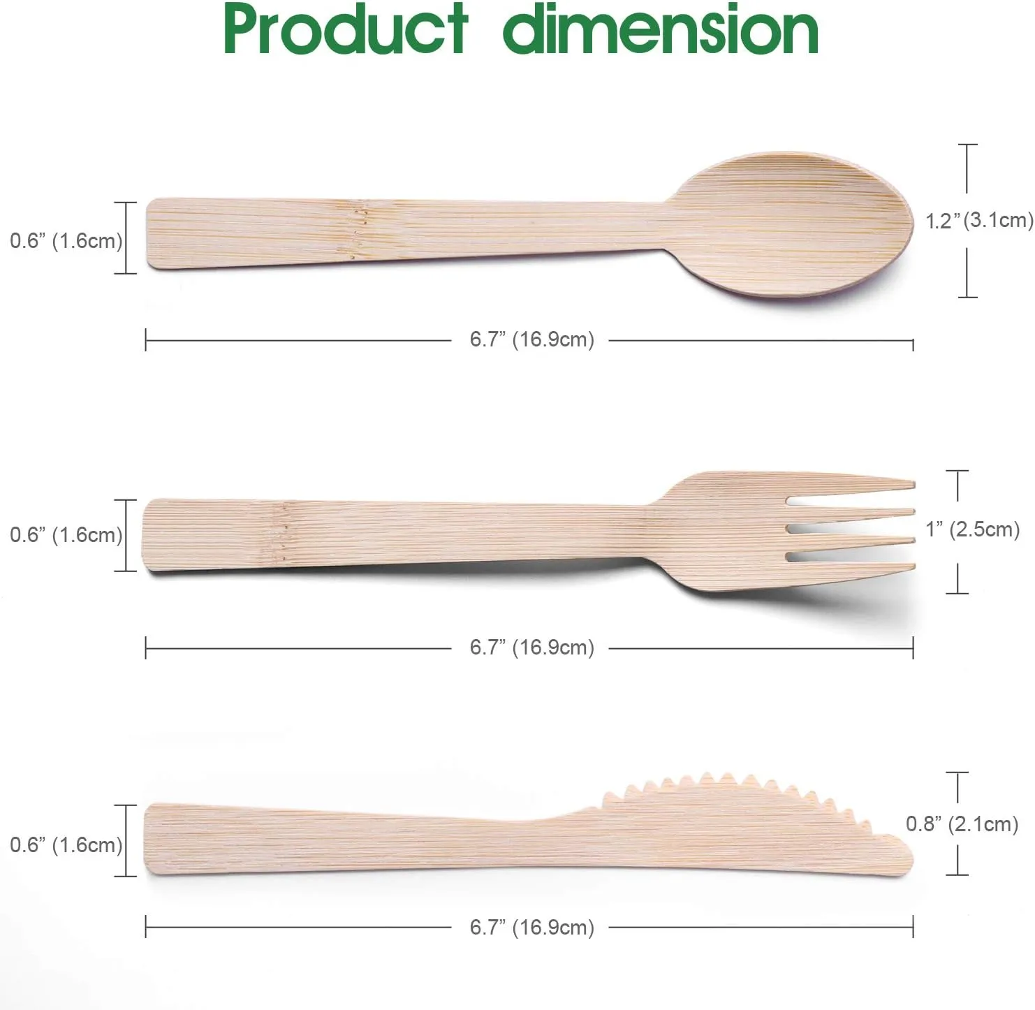 Bamboo Utensils - 70 Pack Individually Wrapped (6.7" 70 Forks 70 Knives 70 Napkins) Bamboo Cutlery Travel Set Disposable Compostable Biodegradable Fork Knife with Napkin for Camping/Wedding