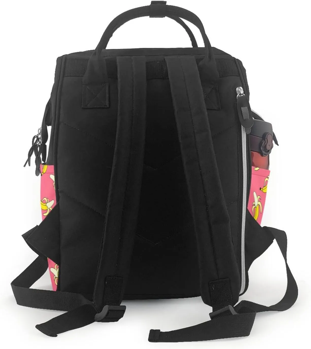 Banana Pattern Diaper Bag Backpack For Baby Girls, Mom Waterproof Large Nappy Bags For Women