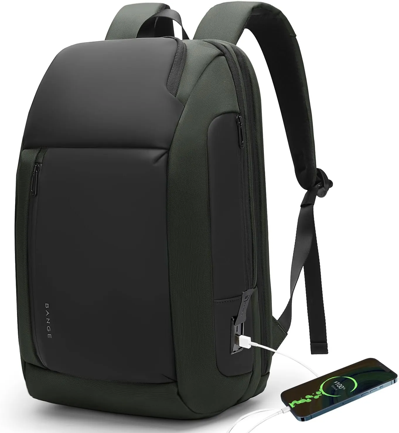 BANGE Travel BackpacksOvernight Laptop Carry-On Backpack for Airplanes Waterproof 15.6 inch Laptop Backpack for Men and Women (Green)