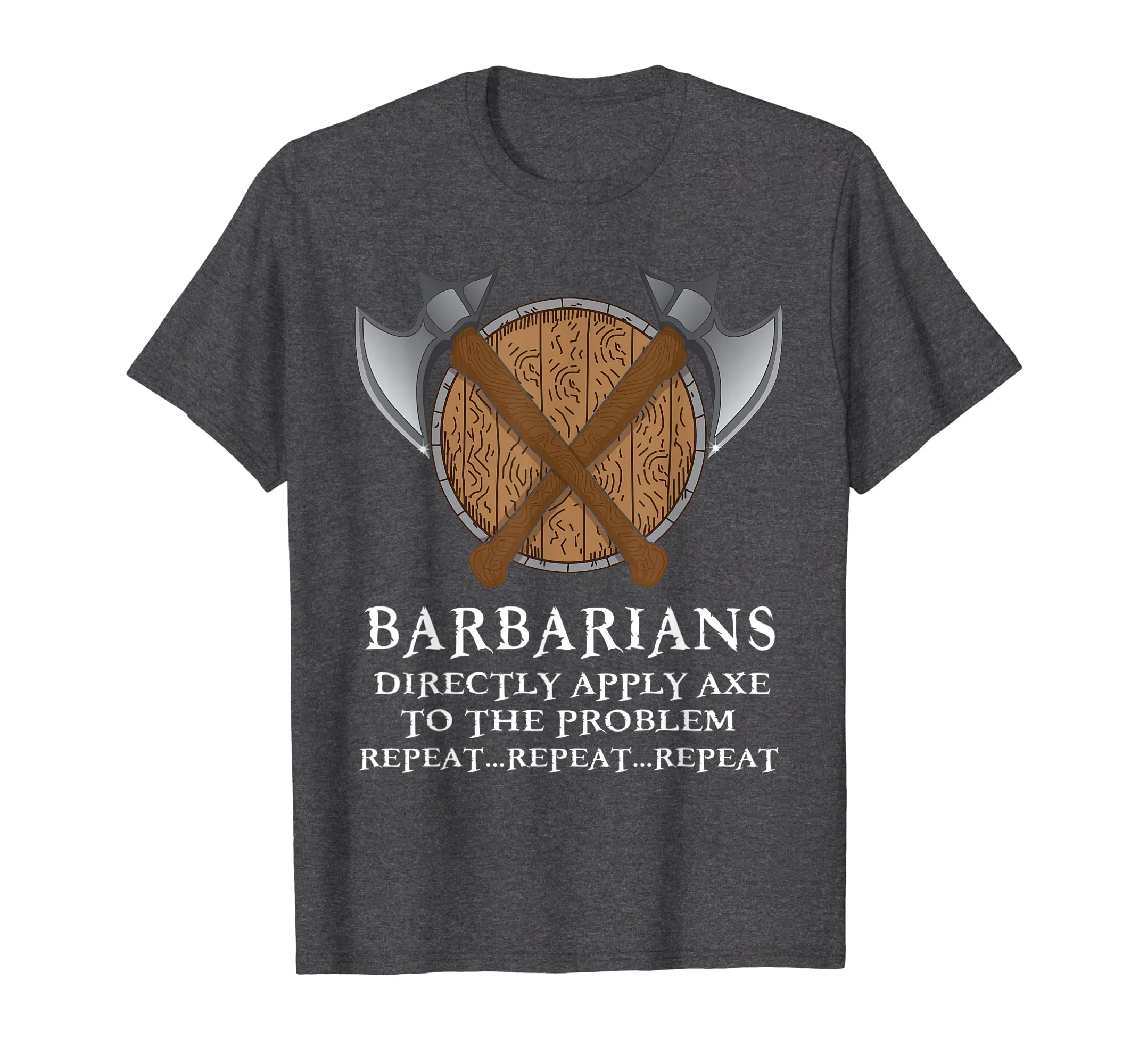 Barbarian Rpg Gamer Shirt Funny Axe Shield Tee