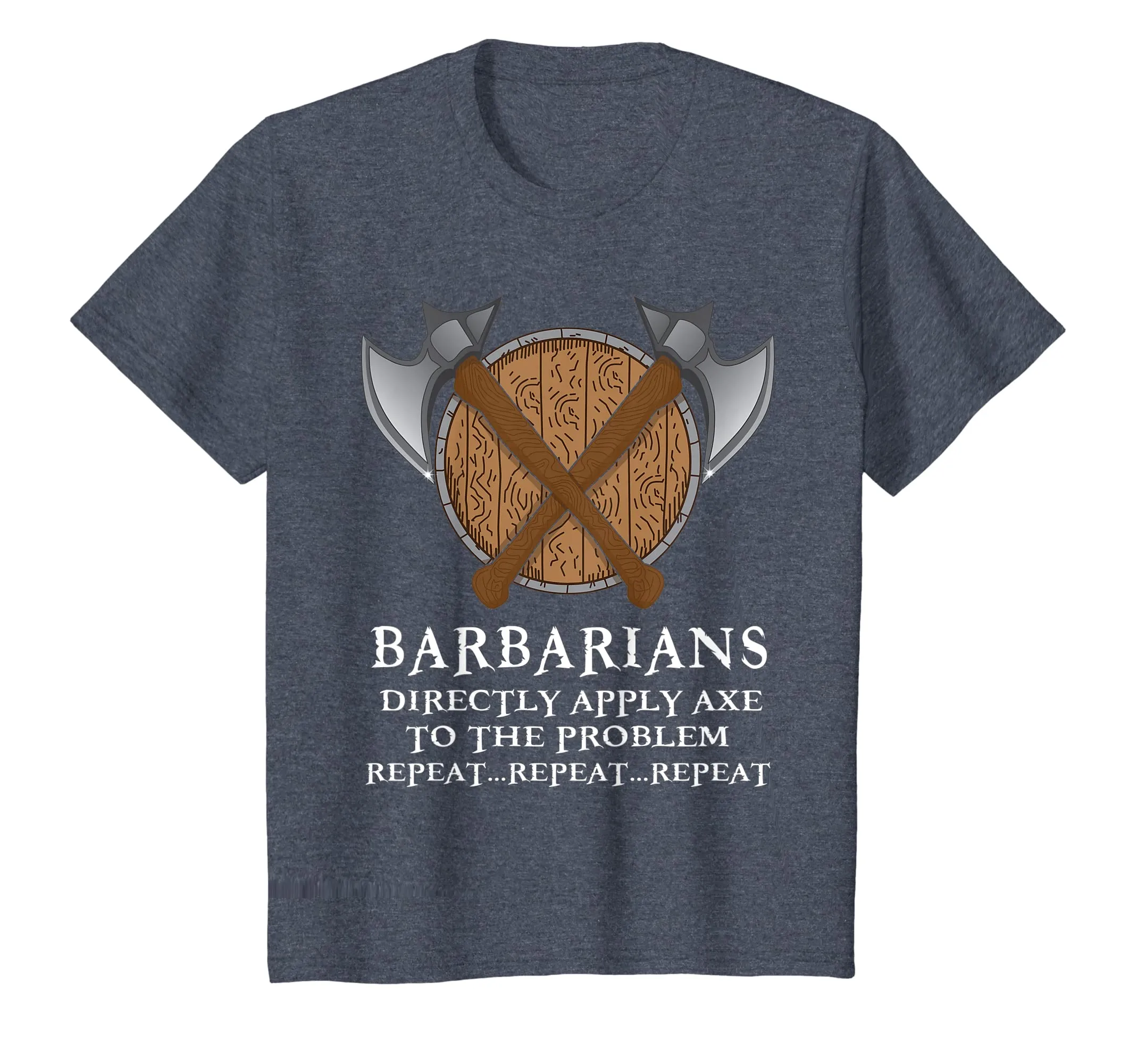 Barbarian Rpg Gamer Shirt Funny Axe Shield Tee