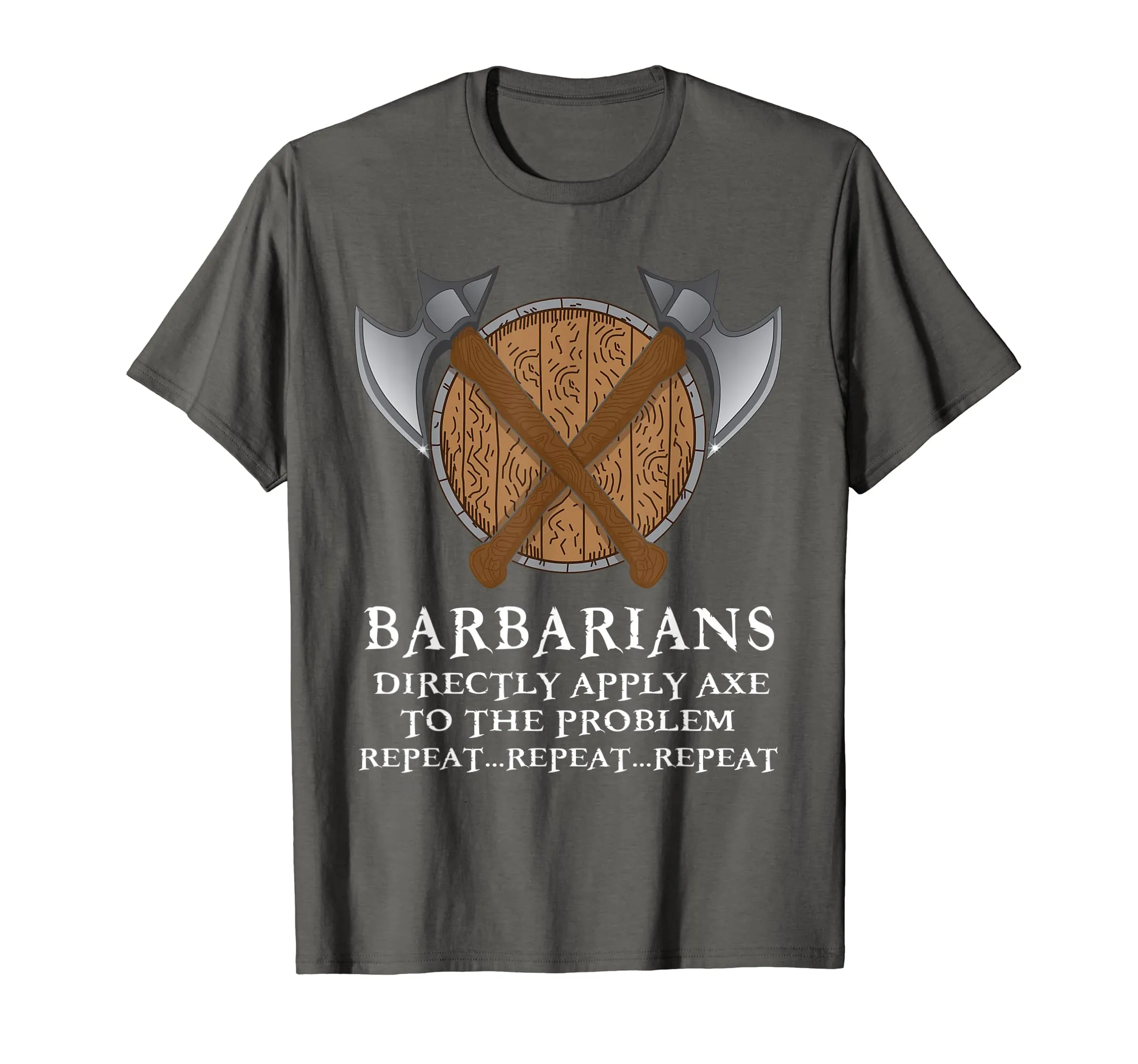 Barbarian Rpg Gamer Shirt Funny Axe Shield Tee