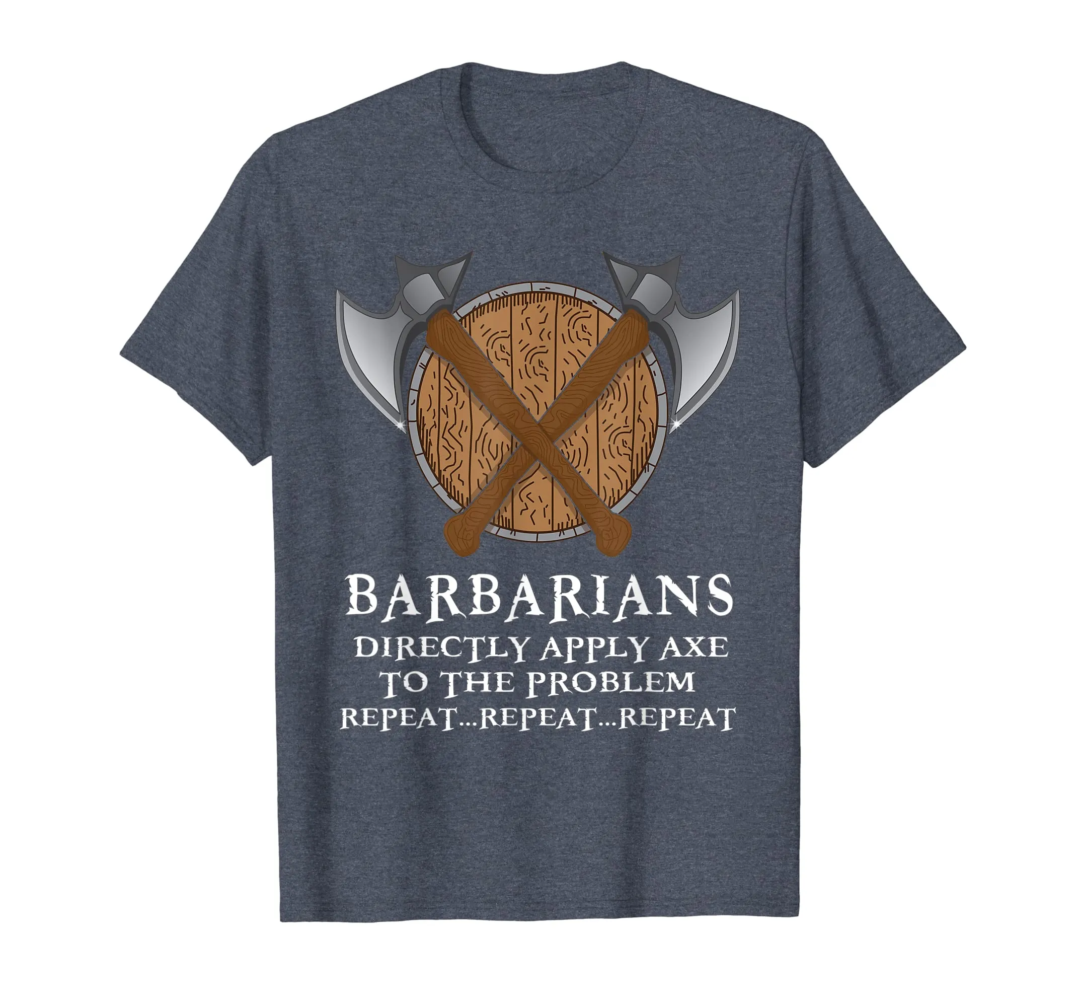 Barbarian Rpg Gamer Shirt Funny Axe Shield Tee