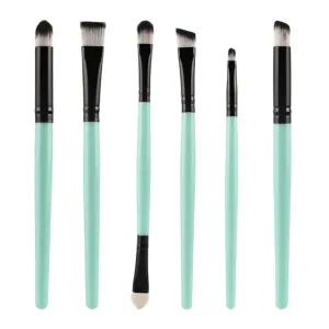 barenx 6pcs Soft Synthetic Eyeshadow Makeup Brush Kit for Eyeliner Eye Liner - Green Black