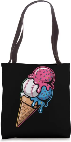 Baseball Meets Ice Cream Delight Tote Bag