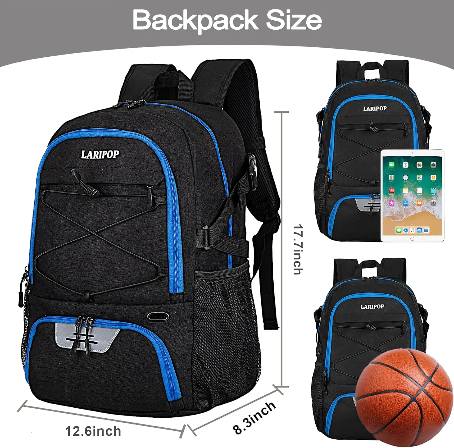 Basketball Bag Backpack with Ball Holder Shoes Compartment, Elite Backpack-Large Basketball Accessories Sports Bag