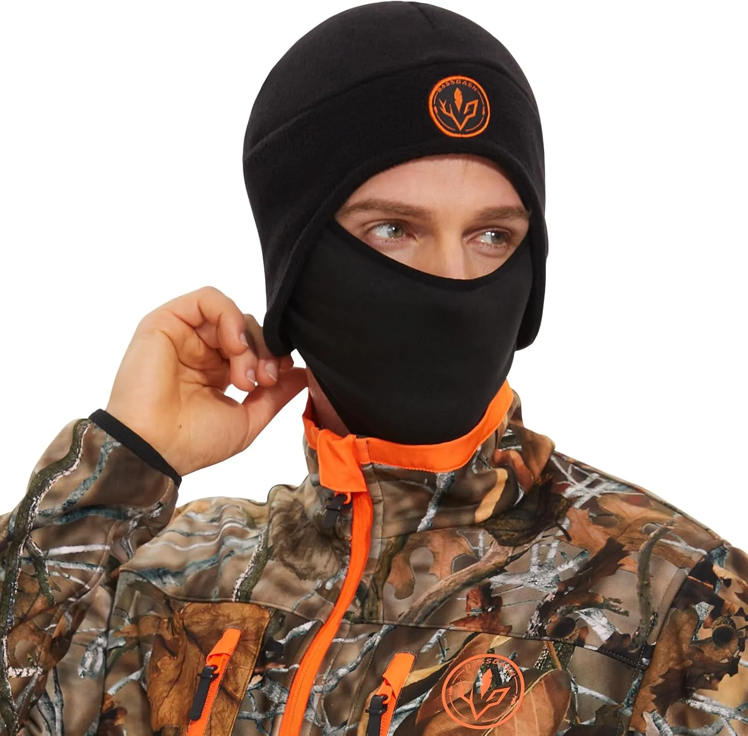 BASSDASH Soft Fleece 2-in-1 Hat with Ski Mask Ear Flap Ice Fishing Hunting Beanie for Men Women Cold Weather Winter