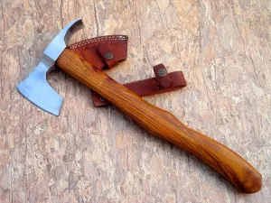 Battle Axe Custom Hand Made HIGH Carbon Steel Viking Tomahawk Viking Axe with Leather Sheath