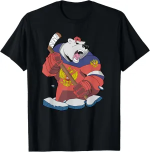 Bear Ice Hockey Hockey USSR Russian Russia T-Shirt