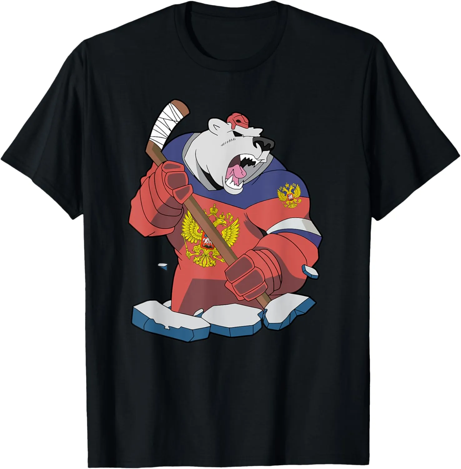 Bear Ice Hockey Hockey USSR Russian Russia T-Shirt