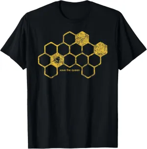 Bee Honeycomb Save the Queen Beekeeper Apiarist Gift T-Shirt