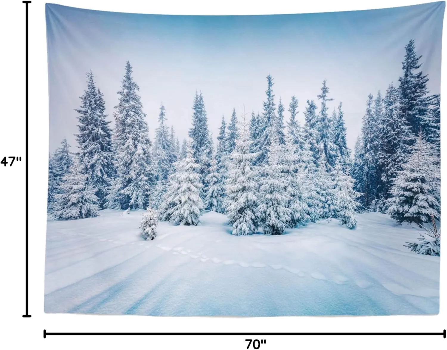 BELECO 6x4FT Fabric Winter Forest Backdrop Christmas Tree Winter Wonderland Ice Snow World Landscape Photography Background Christmas Supplies New Year Party Decorations Banner Photo Booth Props