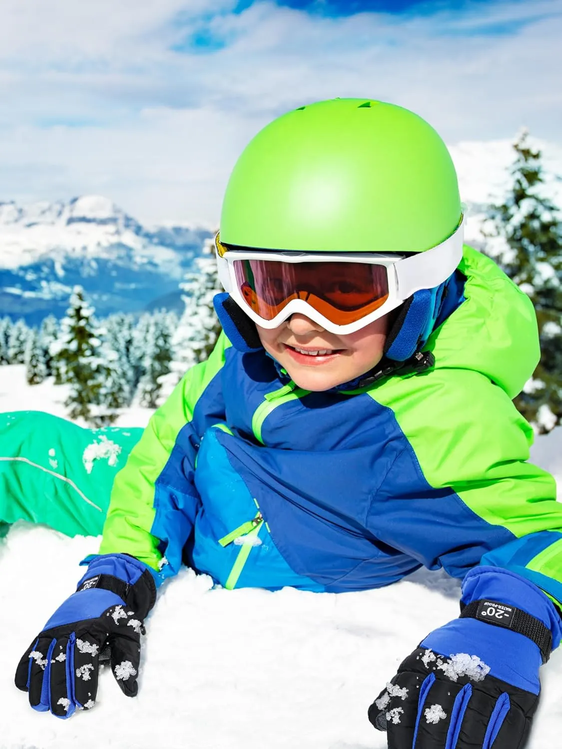 Bencailor 6 Pairs Winter Gloves for Kids Waterproof Boys Snow Ski Gloves Girls Warm Windproof Mittens for Children Outdoor