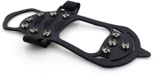 BESPORTBLE 11 Teeth Non Slip Snow Shoe Spikes Ice Grips Cleats Protective Shoes Cover Crampons for Outdoor Climbing (Size S Black) 1 Pair