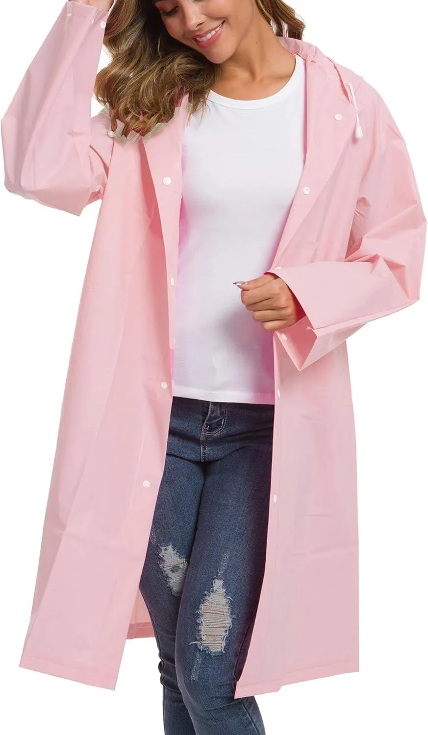 Besshopie EVA Raincoat Waterproof Rain Poncho Reusable Unisex Men Women Long Clear Rain Wear