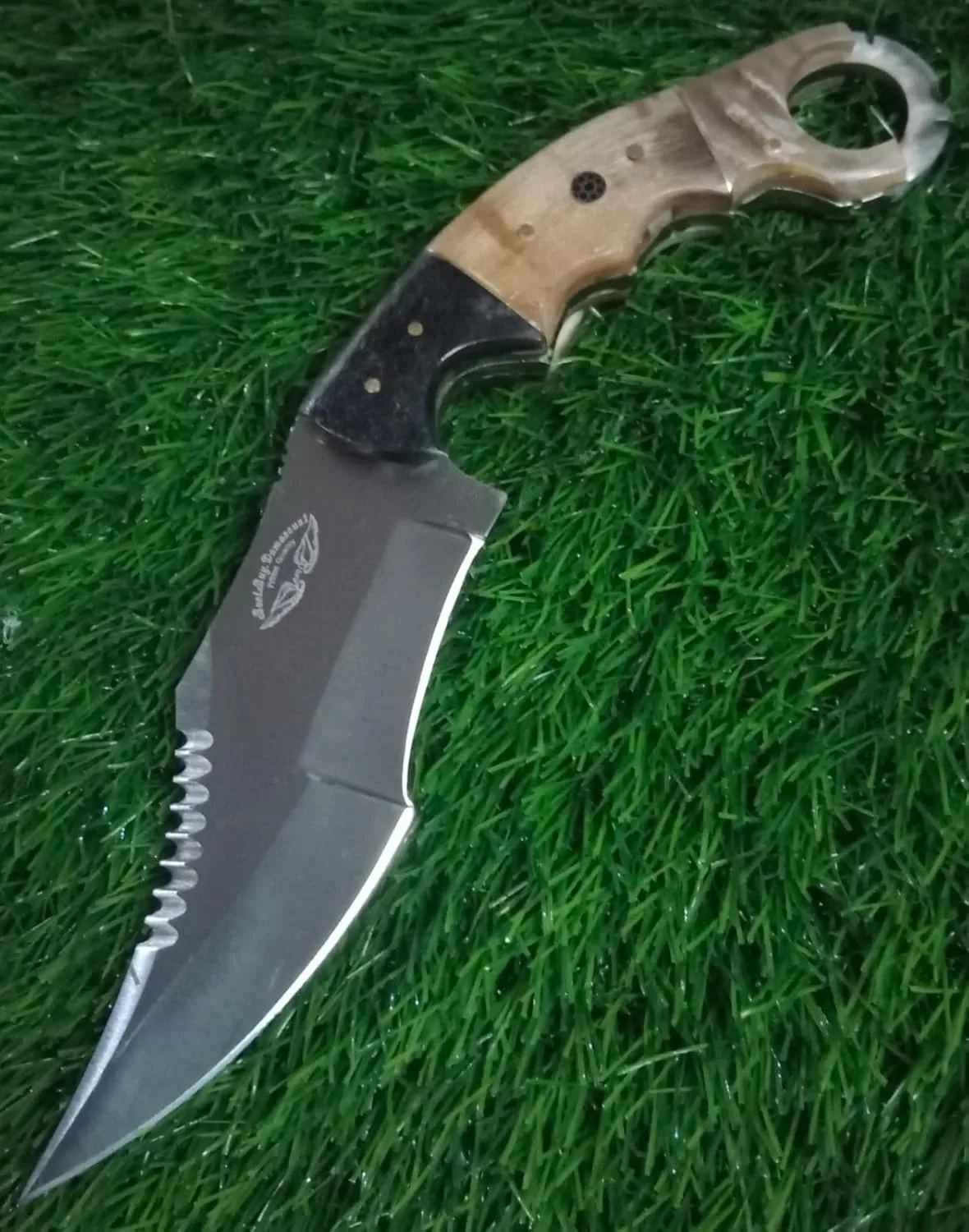 Best.Buy.Damascus1 Handmade Hunting Knife Ram Horn 9.5'' Knife Fixed Blad 420c Stainless Steel Outdoors & Sports Camping Hunting Knife Prime Quality