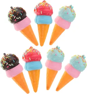 BESTonZON Artificial Ice Cone Candy Toy 7pcs Simulation Ice Cream Set for Photo Props