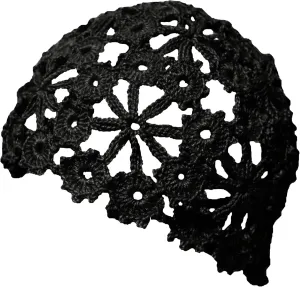 BIBITIME Women Lace Crochet Beanie Hat Handmade Knitted Cutout Floral Skull Cap