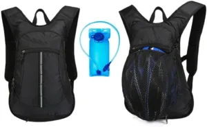 Bike Backpack Mountain Biking Backpack Lightweight 15L Daypack for Mtb Cycling, Hiking, Skiing, Snow Bicycle (Black_Water Reservoir)