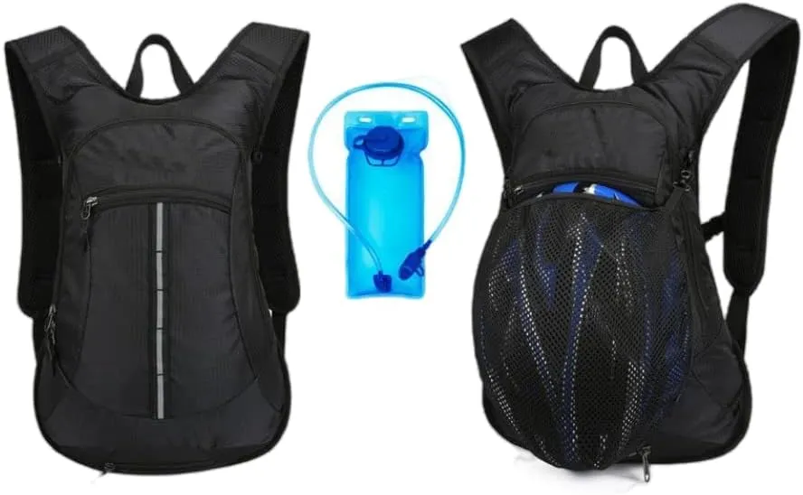 Bike Backpack Mountain Biking Backpack Lightweight 15L Daypack for Mtb Cycling, Hiking, Skiing, Snow Bicycle (Black_Water Reservoir)